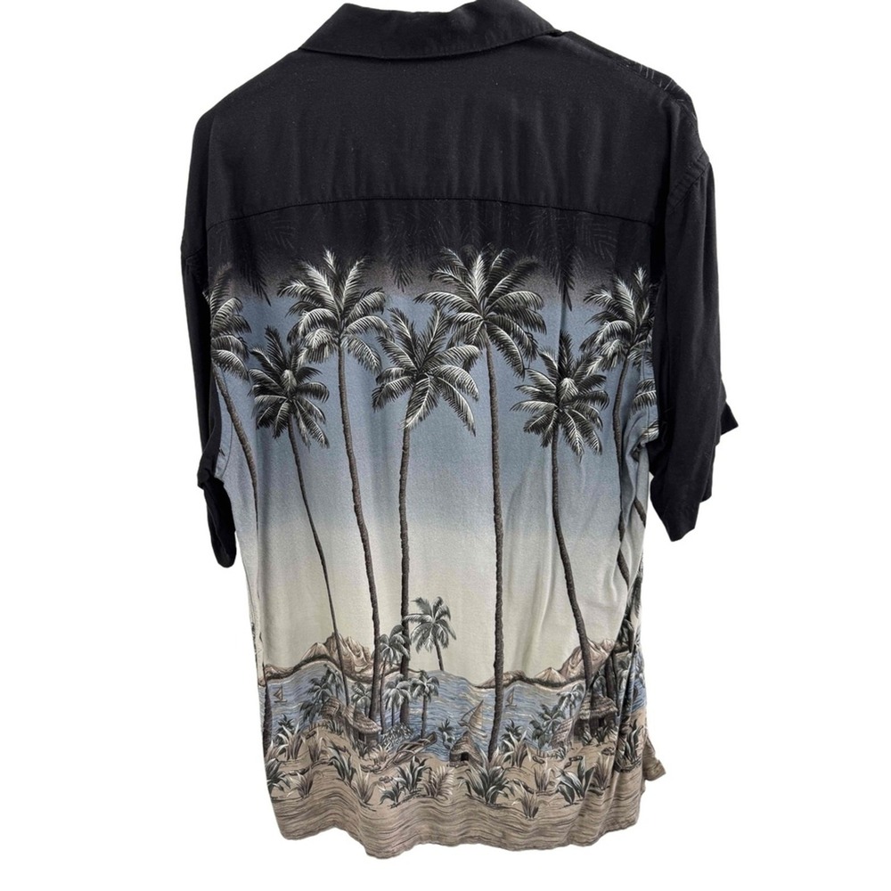 Pierre Cardin Vintage‎ Tropical Palm Tree Short Sleeve Hawaiian Shirt Mens M - Picture 3 of 6